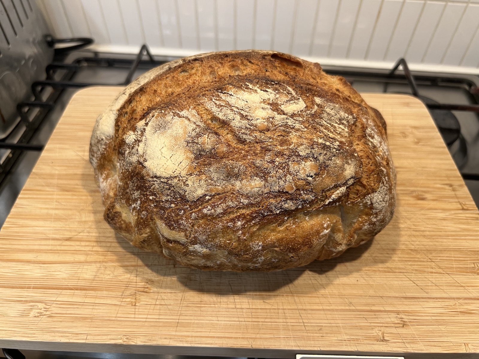 - oven baked sourdough loaf